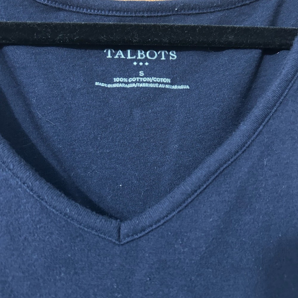 Talbots Navy Tie-Shoulder V-Neck Tank - Picture 2 of 3